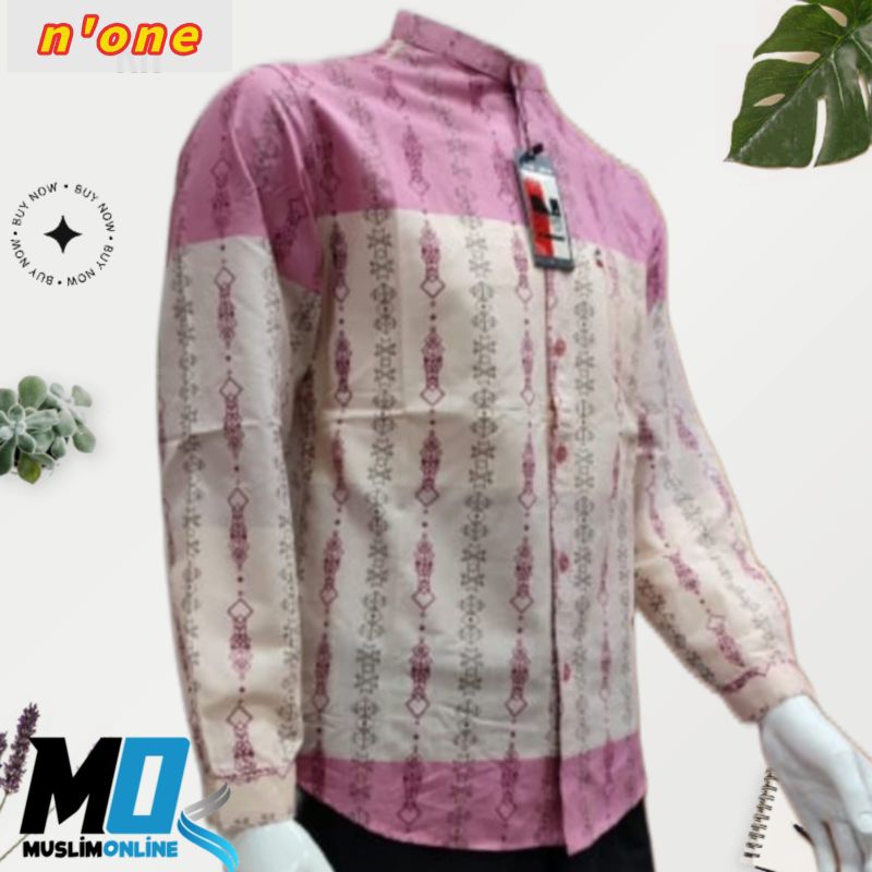 kemko kh n'one kemeja koko pria dewasa tangan panjang premium original