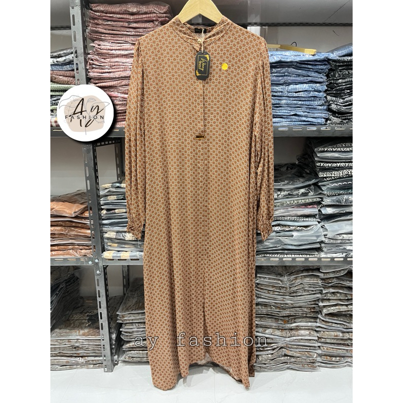 setelan long tunik dan Gamis ld 120 bahan rayon twill premium set long full motif set jumbo setelan 