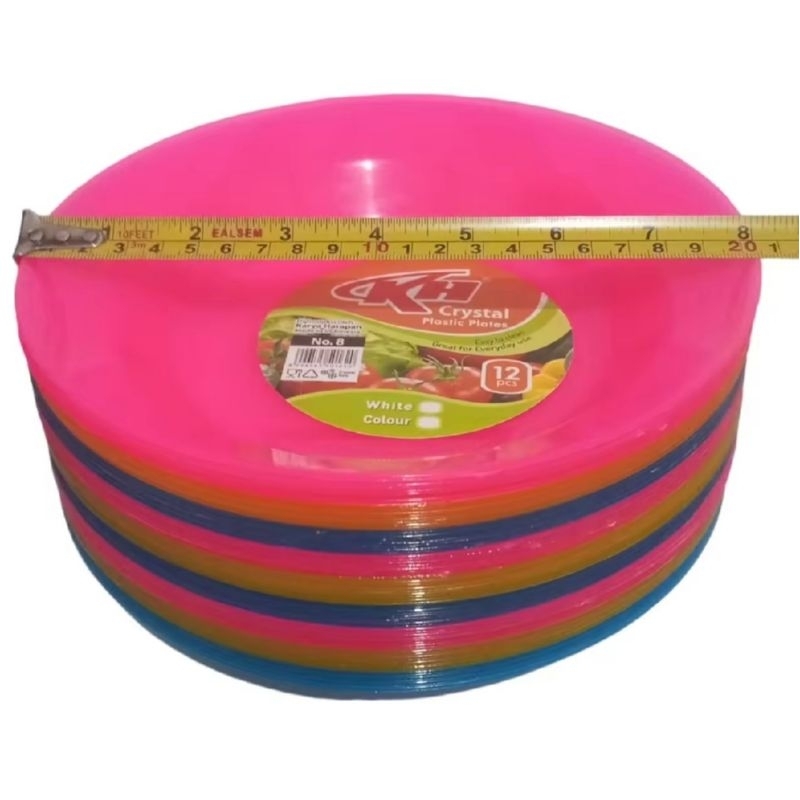 piring makan piring plastik 1 lusin tempat makan kh no 8