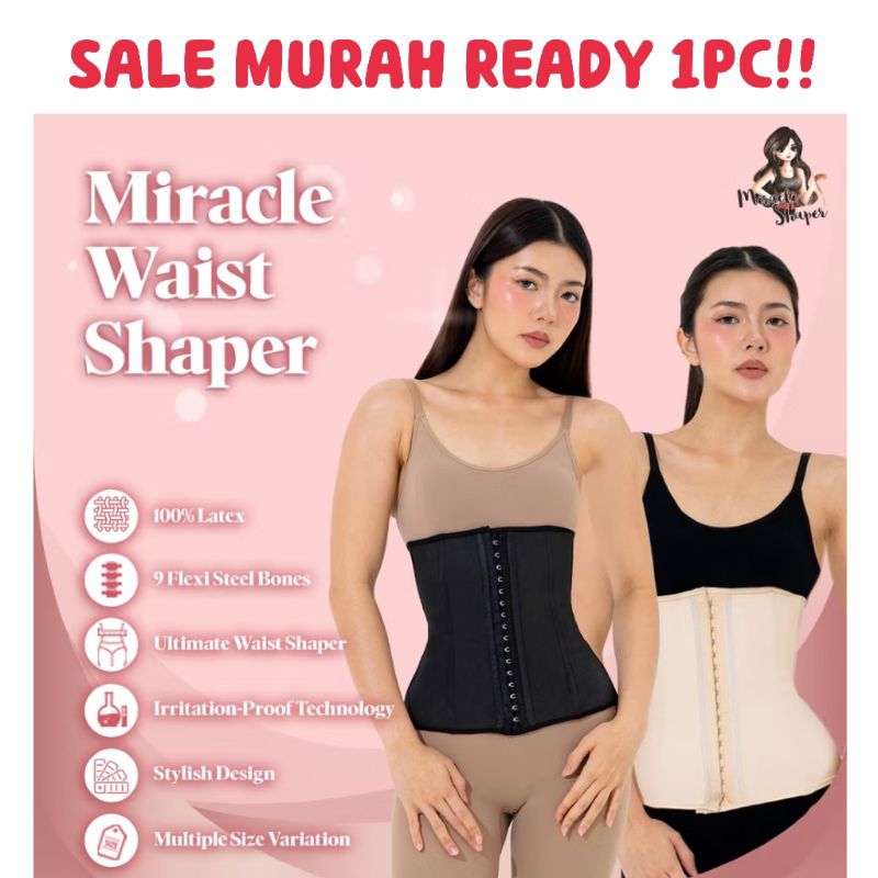 Preloved Miracle Shaper | Waist Shaper Slimming | Korset Pelangsing | 9 Bones
