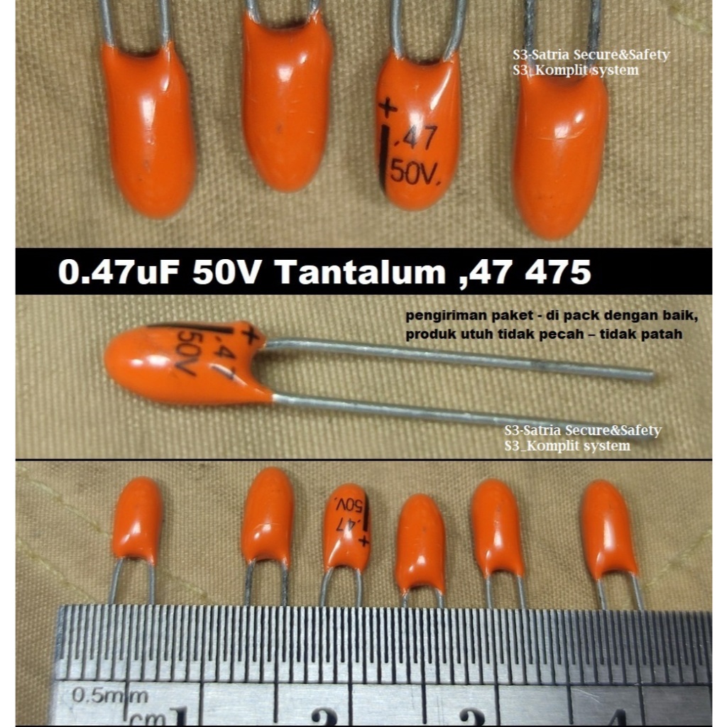 0.47uF 50V Tantalum ,47 50v 475 Capacitor .47 0,47uf/50v  0,47uF 50 V volt Kapasitor 0.47/50v 0.47uf