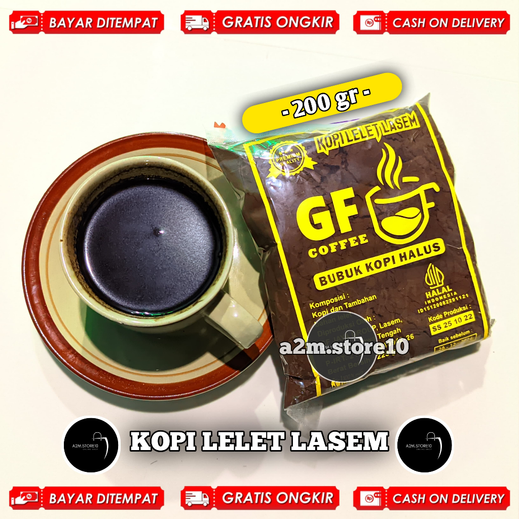 

KOPI LELET LASEM 200 GRAM | TERLARIS TERMURAH HARGA PROMO | GF KOPI | KOPI HITAM ASLI | KOPI BUBUK