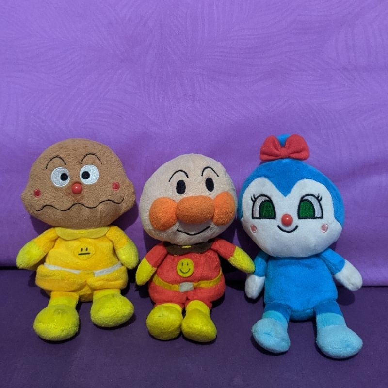 Anpanman & Friends Chibi Plush Sega Toys Set Kokinchan Currypanman