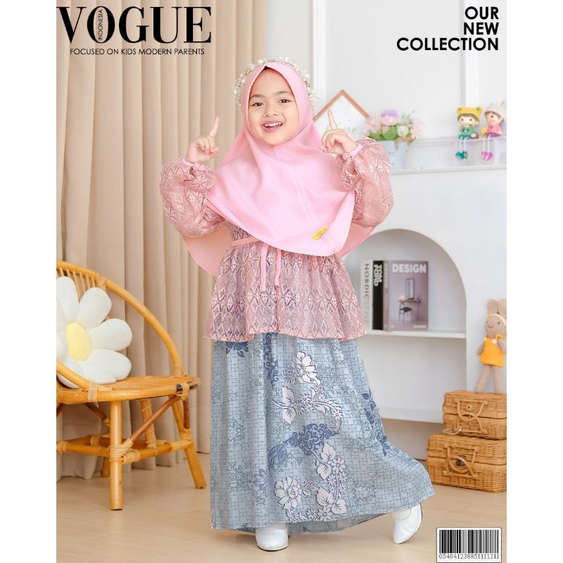 GAMIS ANAK BATIK 5 TAHUN SERIES KOMBINASI BROCCADE BROKAT KONDANGAN PESTA MEWAH NAISHA BY LABELLA BA