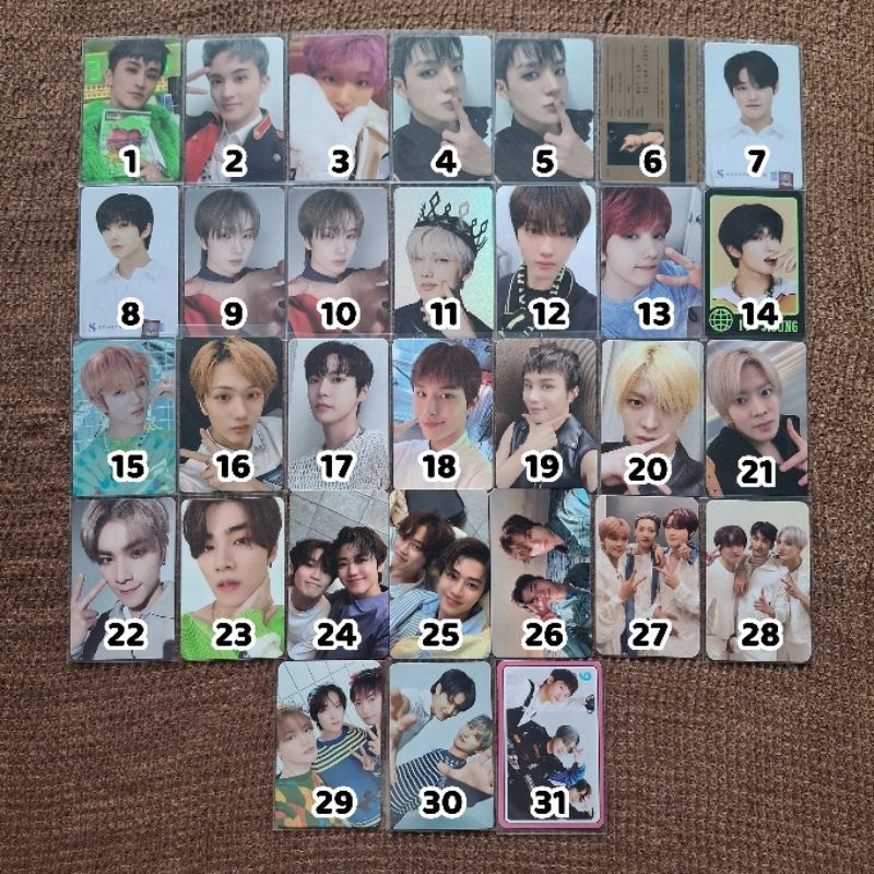 PHOTOCARD MARK HAECHAN JENO JAEMIN CHENLE JISUNG DOYOUNG JUNGWOO YUTA XIAOJUN JAEMLE GRUP ARENA HOMM