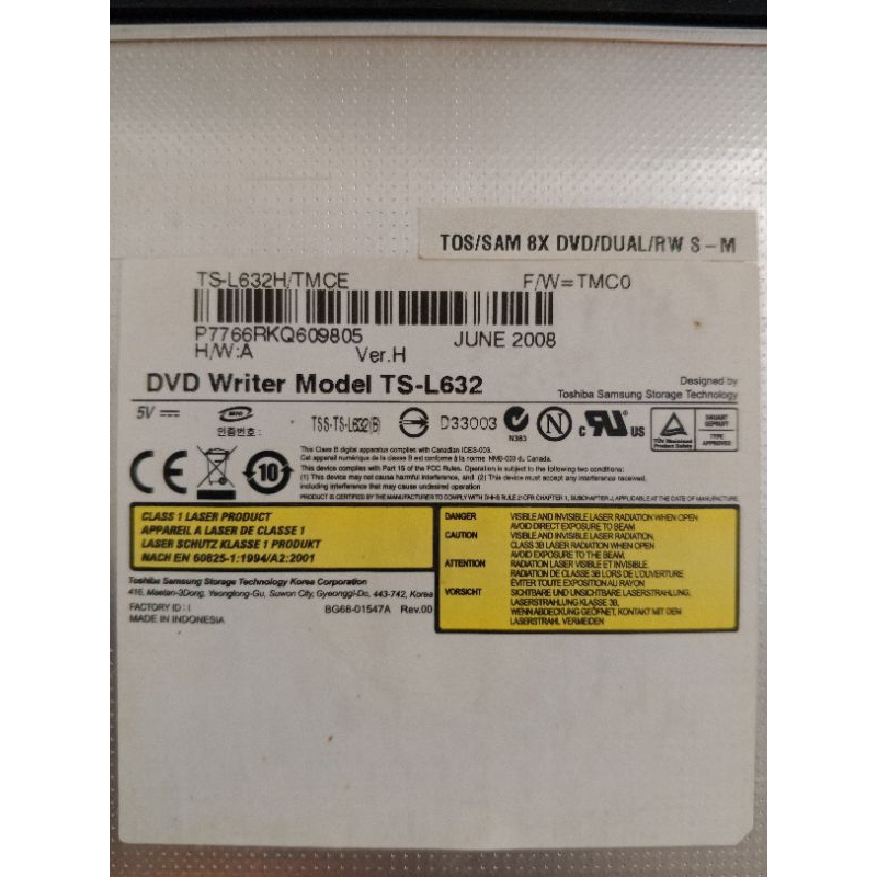 DVD RW TS L632 Second Copotan Laptop Axioo Neon MNC