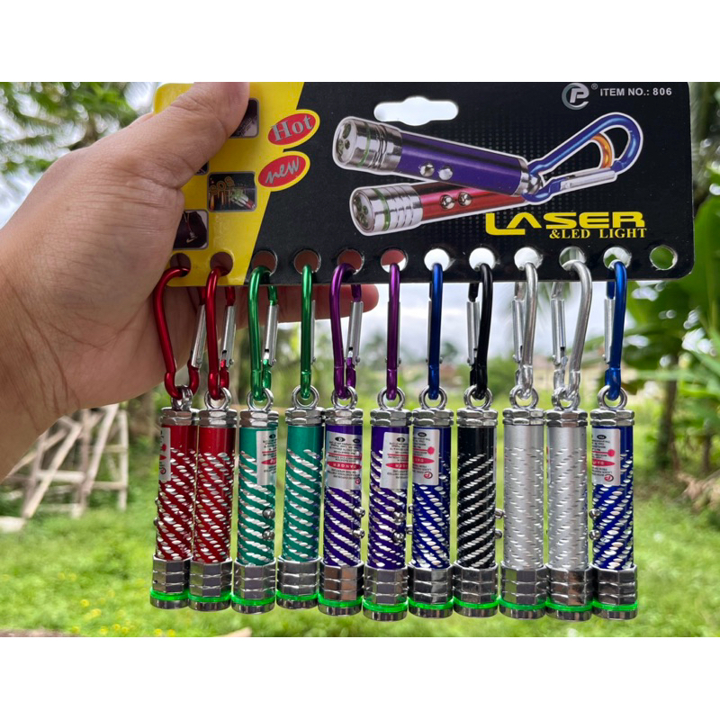 Mainan senter laser 12 pcs laser ulir besi laser jarak jauh 3 in 1