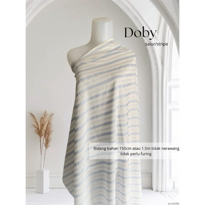 Kain doby salur motif timbul//kain doby salur bw soft stripe