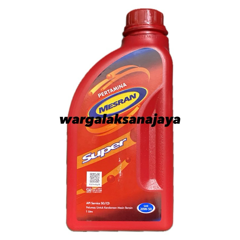 1 Liter Oli Mesran (Super) SAE 20W-50 Oli Mesin Penggerak Bensin [Mesran]
