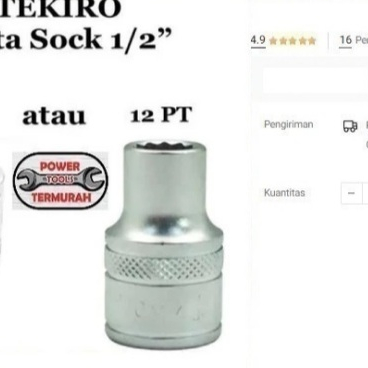 

Mata Kunci Sock TEKIRO 1/2" 27mm 6PT 12PT Hand Socket Shock Sok 27 mm
