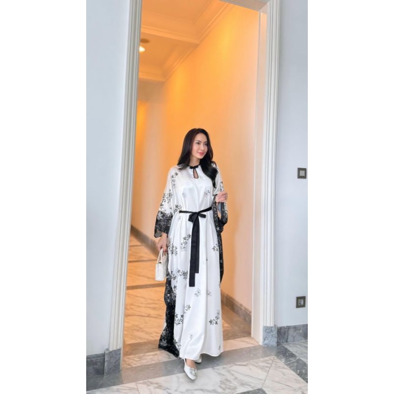 Kaftan Printing / Kaftan Arab / Kaftan Mewah / Kaftan Putih