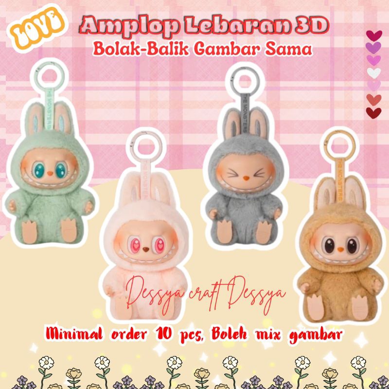 

READY AMPLOP kARAKTER 3D LEBARAN IDUL FITRI LUCU - AMPLOP LEBARAN - AMPLOP LABUBU 3D VIRAL