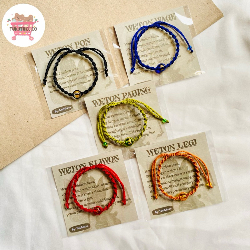 Gelang Macrame Weton Jawa / Gelang Batu Mantra Tibet / Gelang Weton / Gelang Keberuntungan Weton Jaw