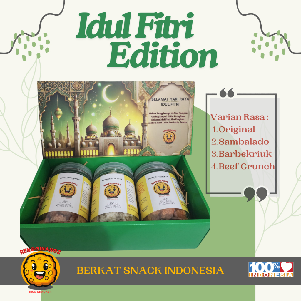 

RENGGINANGZ HAMPERS LEBARAN 2025 DENGAN BOX YANG CANTIK UNIK MENARIK KEKINIAN - BISA MIX RASA