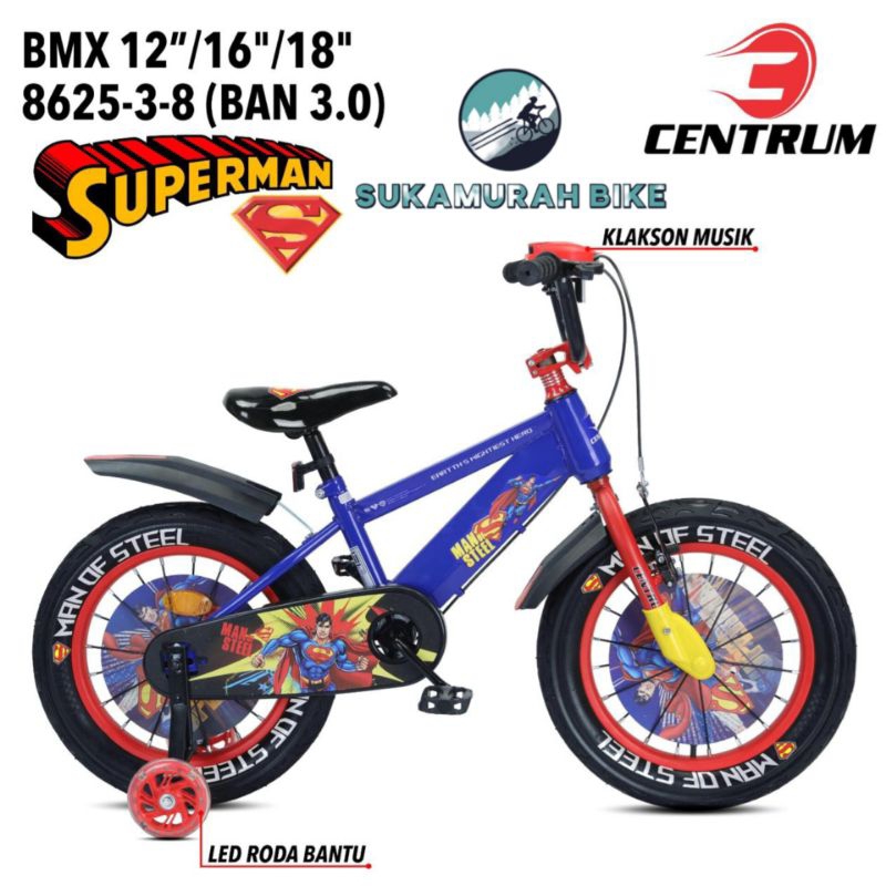 Sepeda Anak Laki BMX 16 18 Superman Centrum 8625