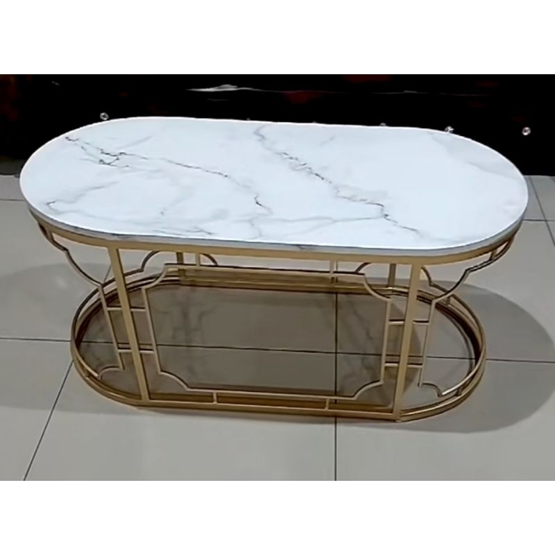 MEJA TAMU OVAL MEJA MEWAH RUANG TAMU MINIMALIS