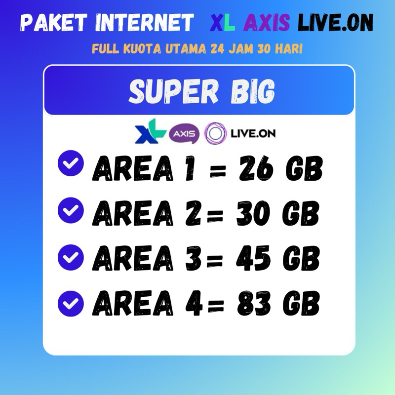 SUPER PROMO KUOTA XL AXIS LIVE ON