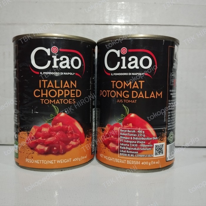 

Ciao Peeled Tomato - Tomat Kupas 400 gr