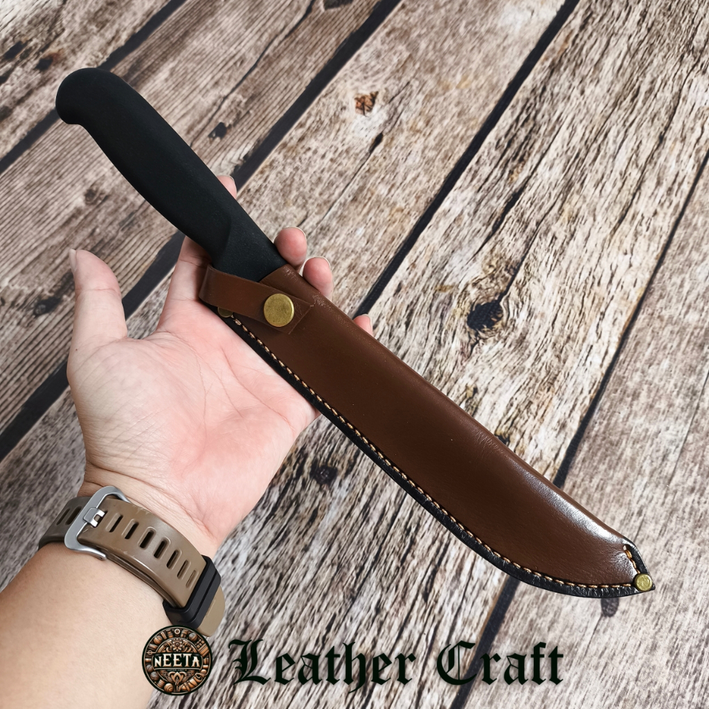 Sarung pisau kulit asli neeta original polos untuk pisau butcher victorinox 5.7603