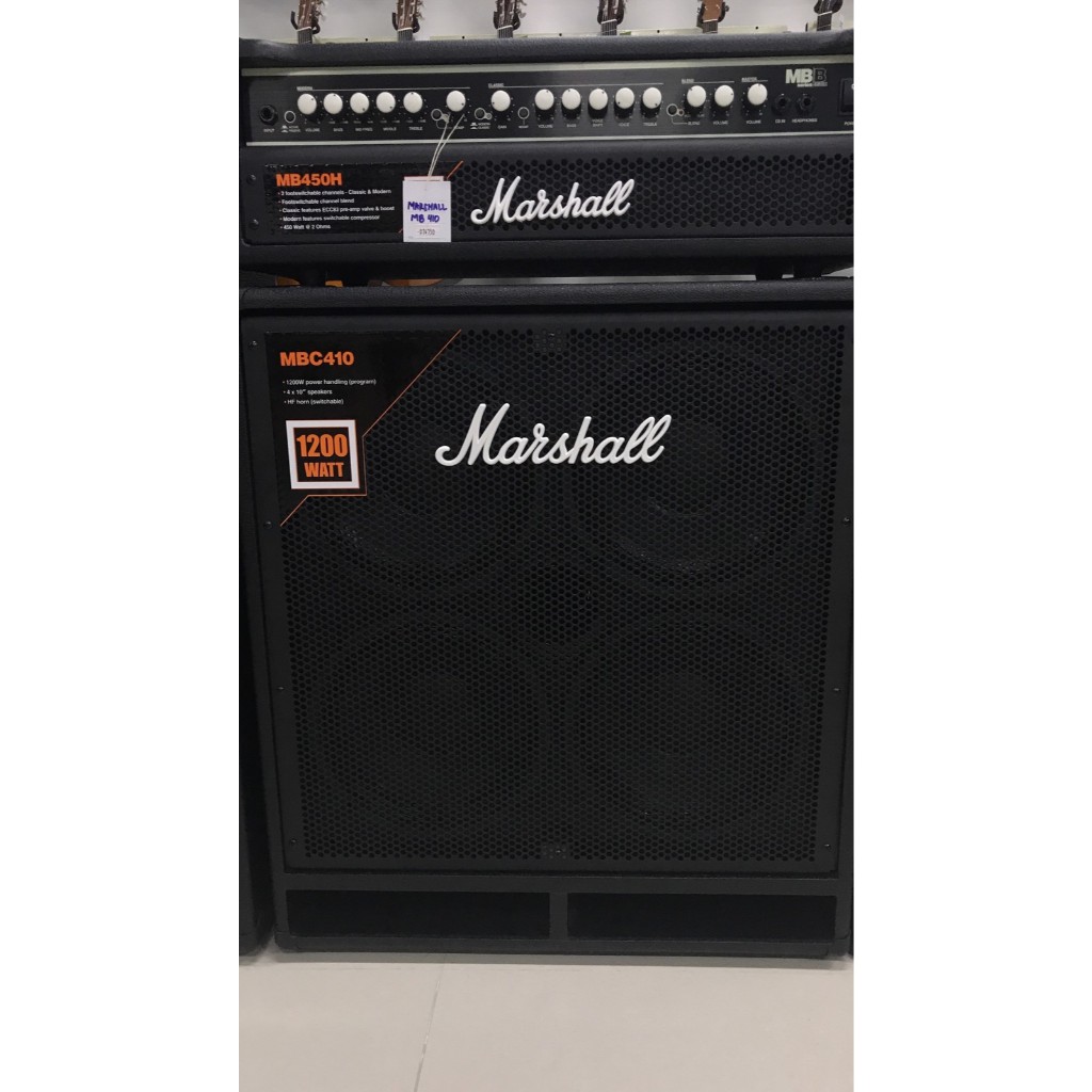 Bass Amplifier Bass Gitar Guitar Bass AMPLI MARSHALL MBC410 + MB450H