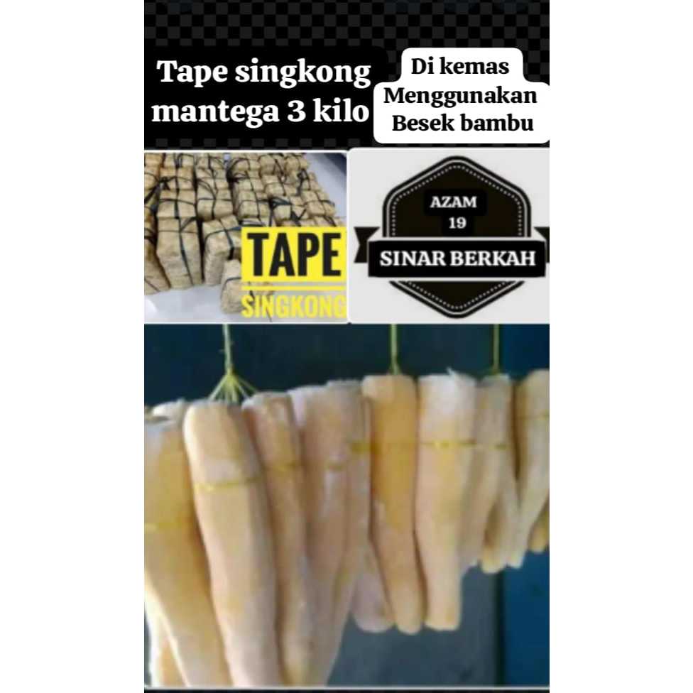 

tapa singkong mantega manis empuk 1kg muah / tape peyeum manis si madu bikin ketagihan / tape singkong mantega asli