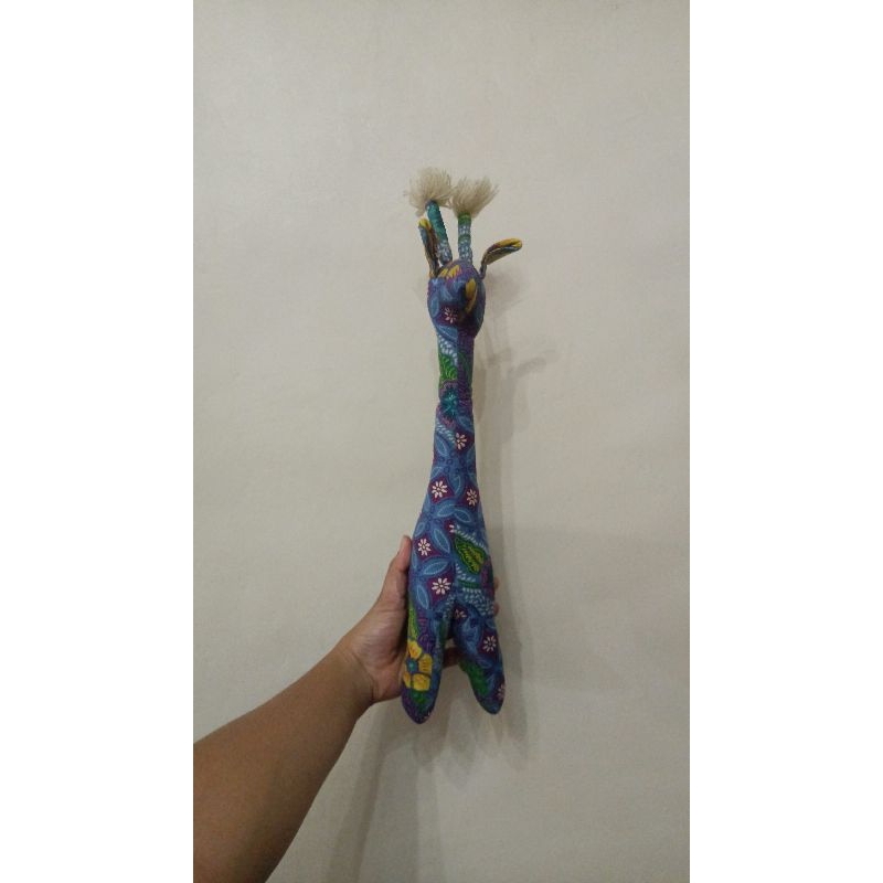 Boneka Jerapah Vintage Lapis Kain Batik (Rare) Langka