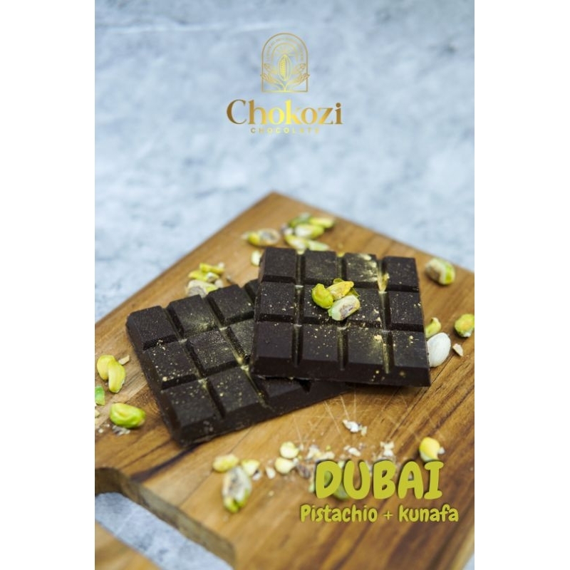 

CHOKOZI CHOCOLATE DUBAI SIGNATURE - PISTACHIO KUNAFA - 70 GRAM - MILK COUVERTURE