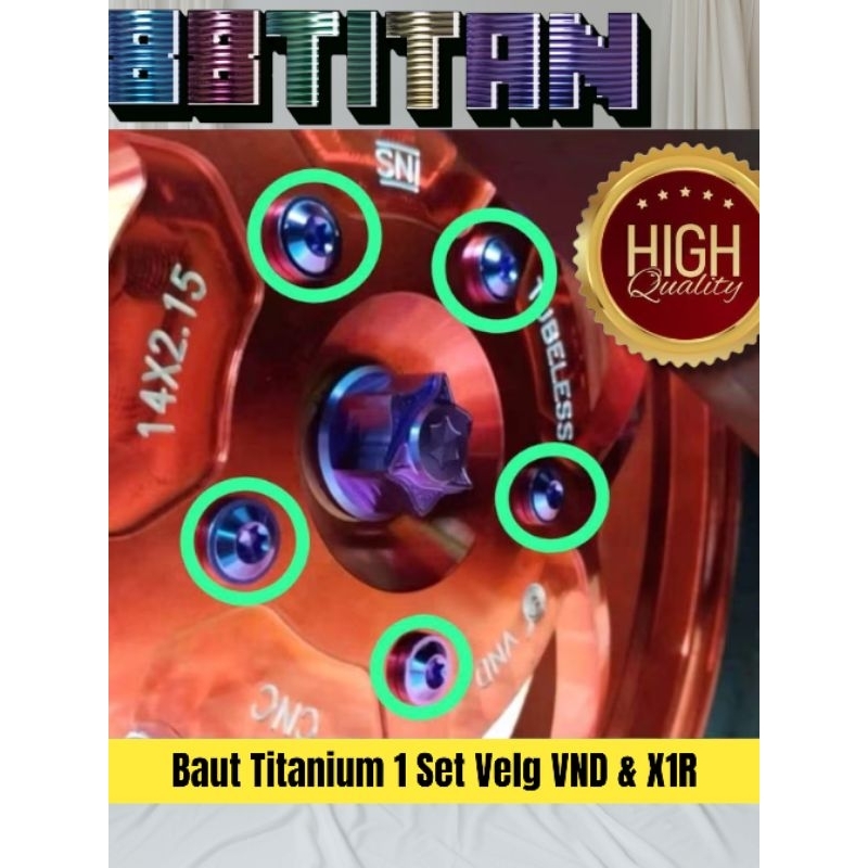 Baut Titanium 1 Set Velg VND & X1R