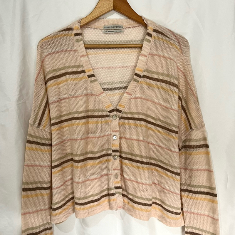 Stripes Oversized Knit Outer Cardigan/ Kardigan Rajut Motif Garis - Urban Outfitters