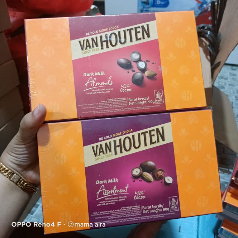 

Van Houten coklat box ukrn 90g hazelnut/almond termurah
