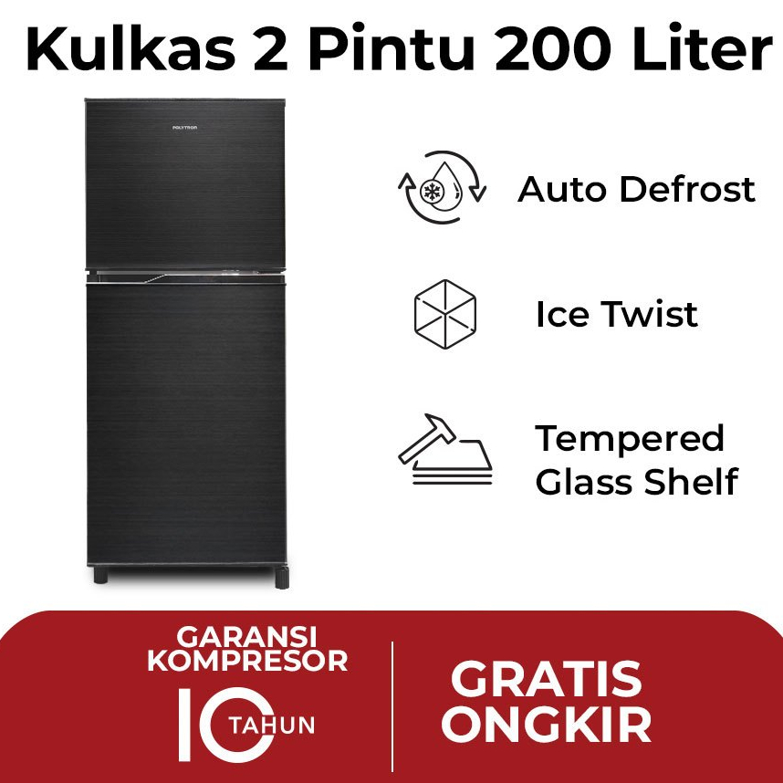 POLYTRON Kulkas 2 Pintu PRB 200Y - Nuansa Elektronik Denpasar