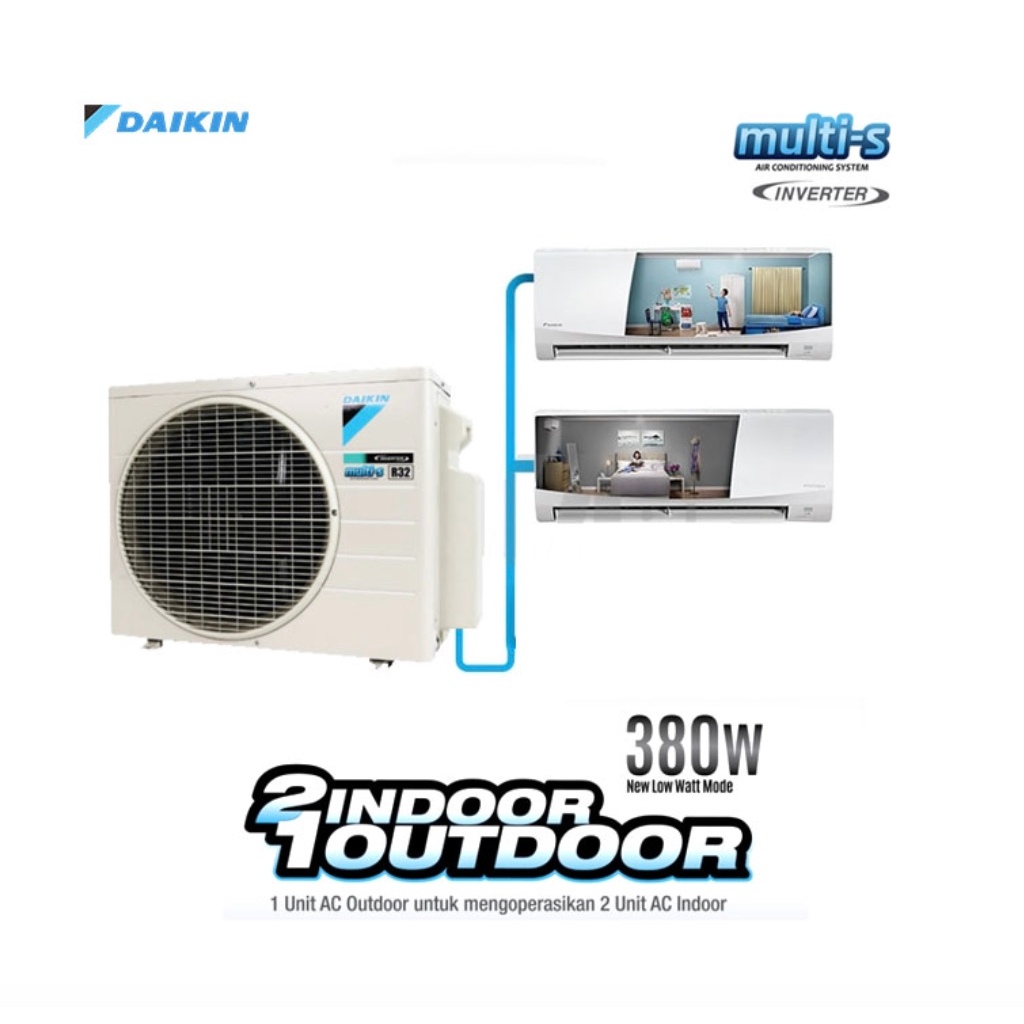 Daikin AC Multi-S Inverter 2 KoneksiDaikin AC Multi-S Inverter 2 Koneksi 1/2 + 1/2 PK - 2MKC20RVM (