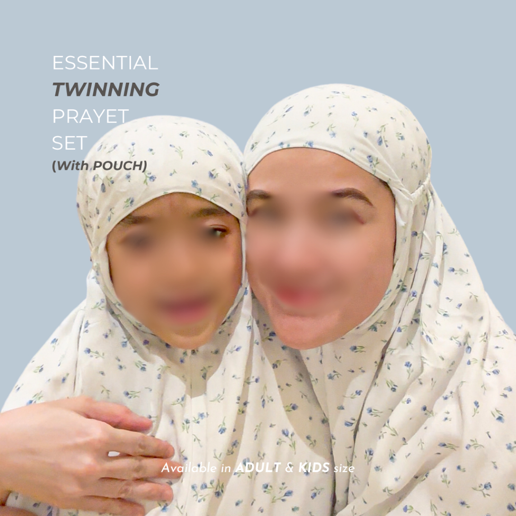 Essential Twinning Prayer Set - Premium Rayon Mukena Anak & Dewasa