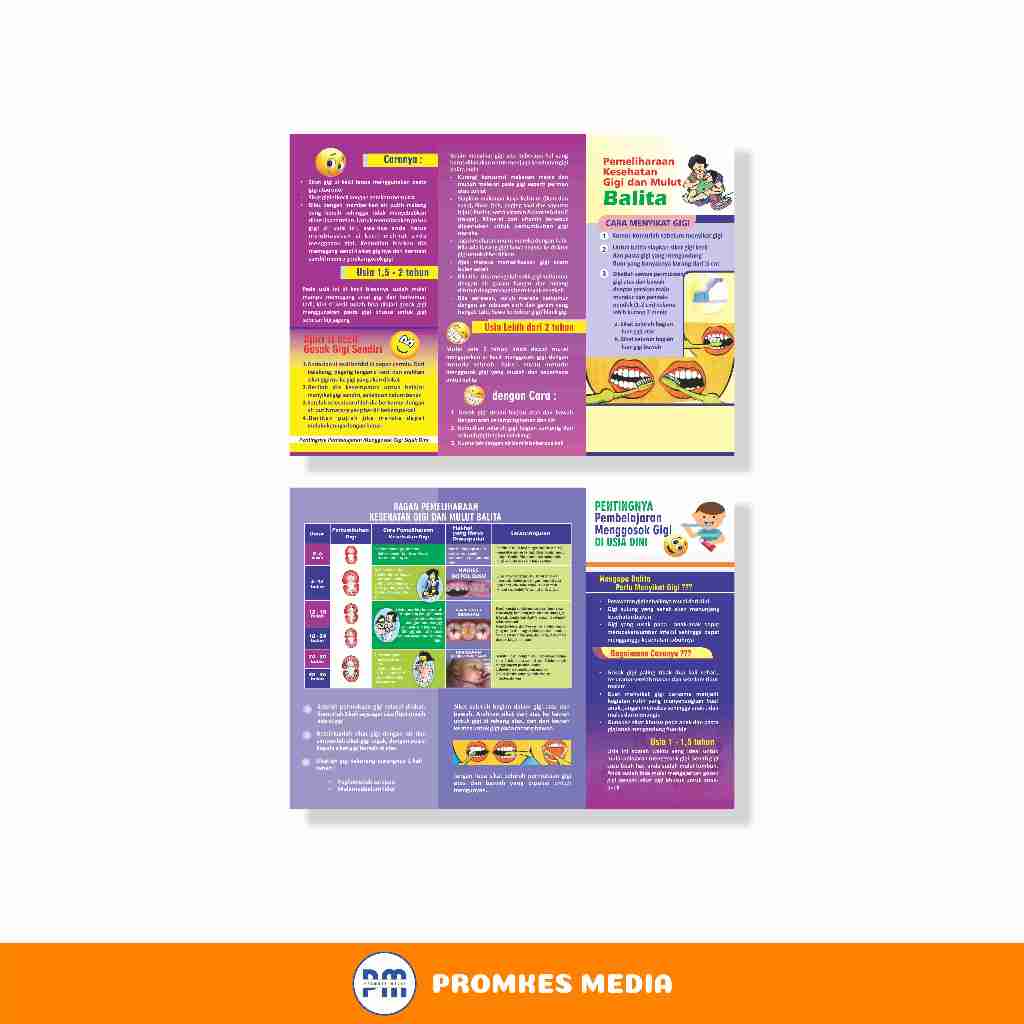 Leaflet/Brosur Pemeliharaan Gigi Balita, Leaflet Kesehatan Gigi Balita, Leaflet Kesehatan Murah
