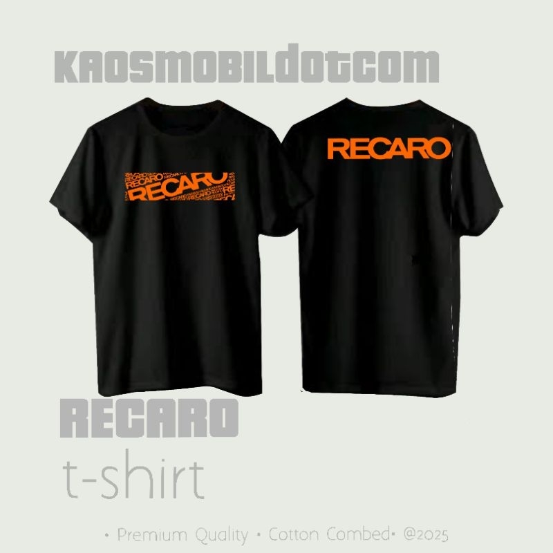 KAOS TSHIRT OTOMOTIF RECARO TEXT-BAJU OTOMOTIF-BAJU MOBIL-KAOS OTOMOTIF-KAOS DISTRO-KAOS KUALITAS PR
