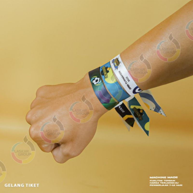 Tiket Konser / Wristband / Gelang Lanyard Konser 2cm Custom / gelng tiket / gelang tiket 1,5 cm