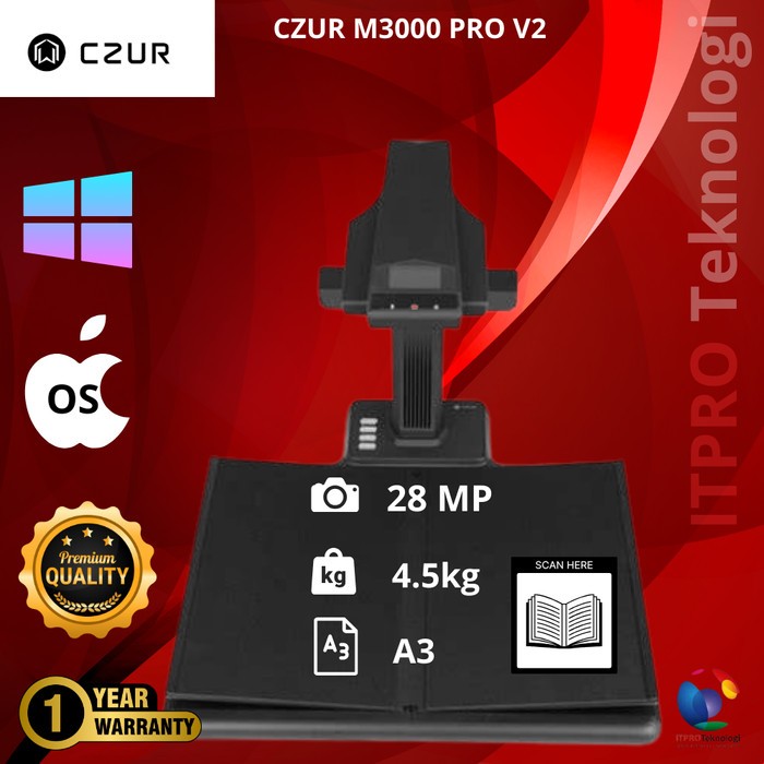 SMART SCANNER CZUR M3000 Pro V3 - Book Scanner - A3 Format