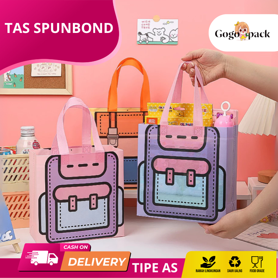 Tas Belanja Jumbo / Tas Spunbond Besar / Goodie Bag Spunbond Besar / Spoundbond Bag Jumbo / Tas Bela
