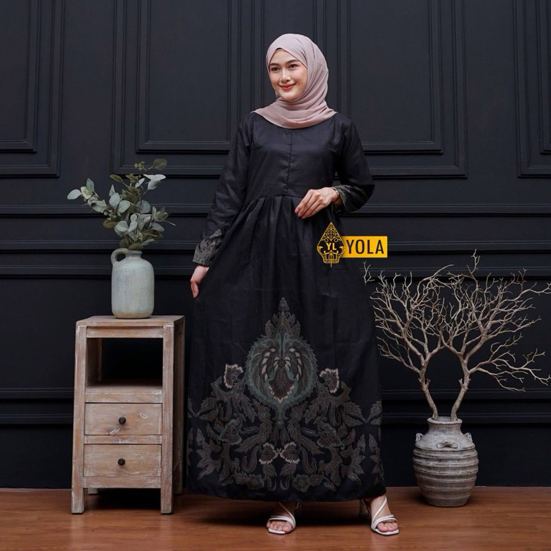 JIRA-Ready Jumbo - Gamis Batik Wanita Busui Terbaru - Dress Batik Katun Polymicro Premium