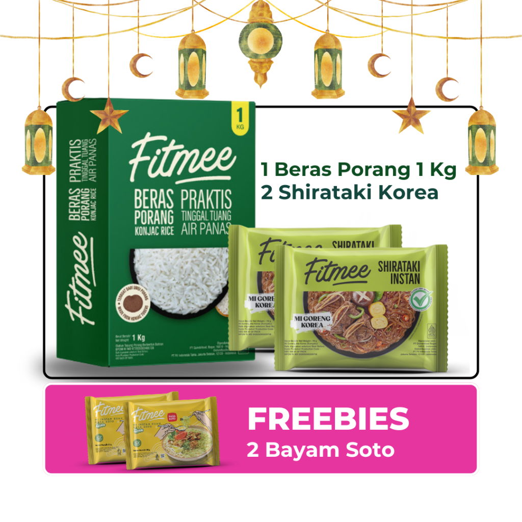 

HAMPERS FITMEE BERAS PORANG 1 KG + SHIRATAKI KOREA FREE BAYAM SOTO