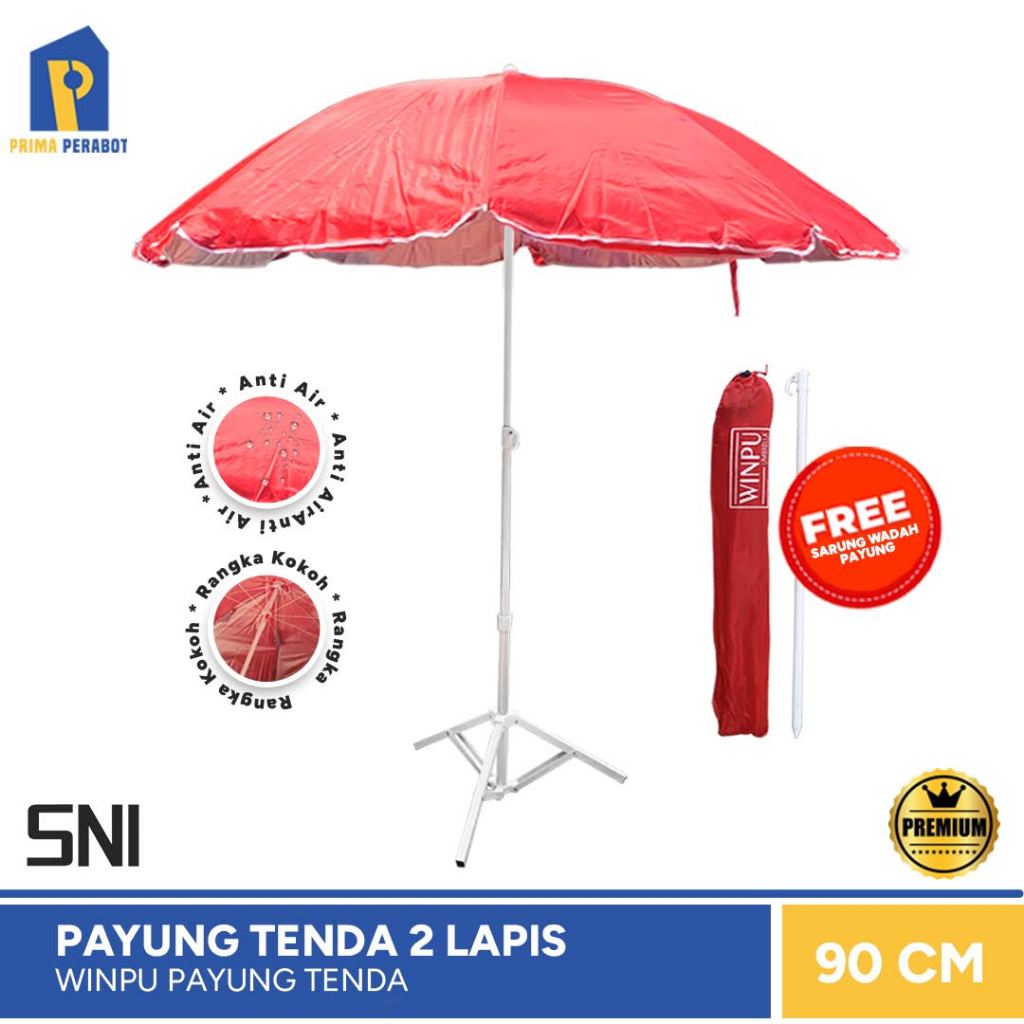 Payung Tenda 2 Lapis Payung Pantai/Taman UV Series Winpu 90 Cm/36 Inch