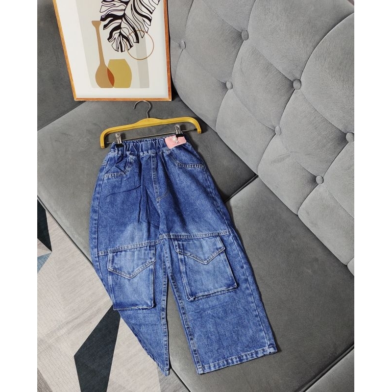 CELANA JEANS CARGO ANAK PEREMPUAN IMPORT