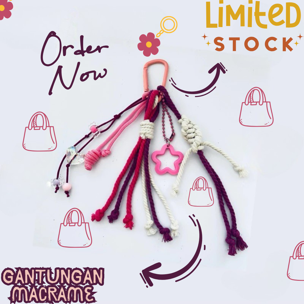 Gantungan Tas Macrame Bintang