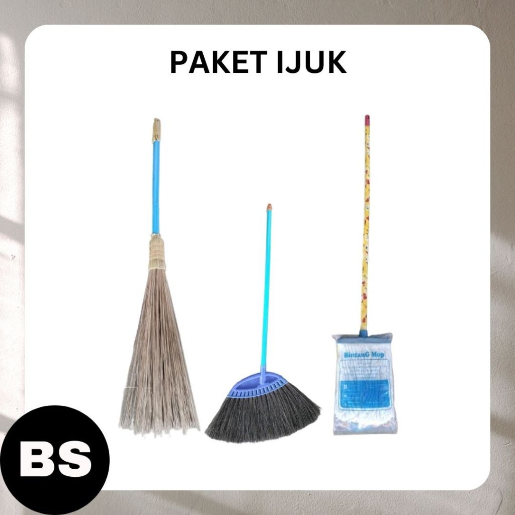 PAKET IJUK Sapu Ijuk + Pel Lantai + Sapu Lidi
