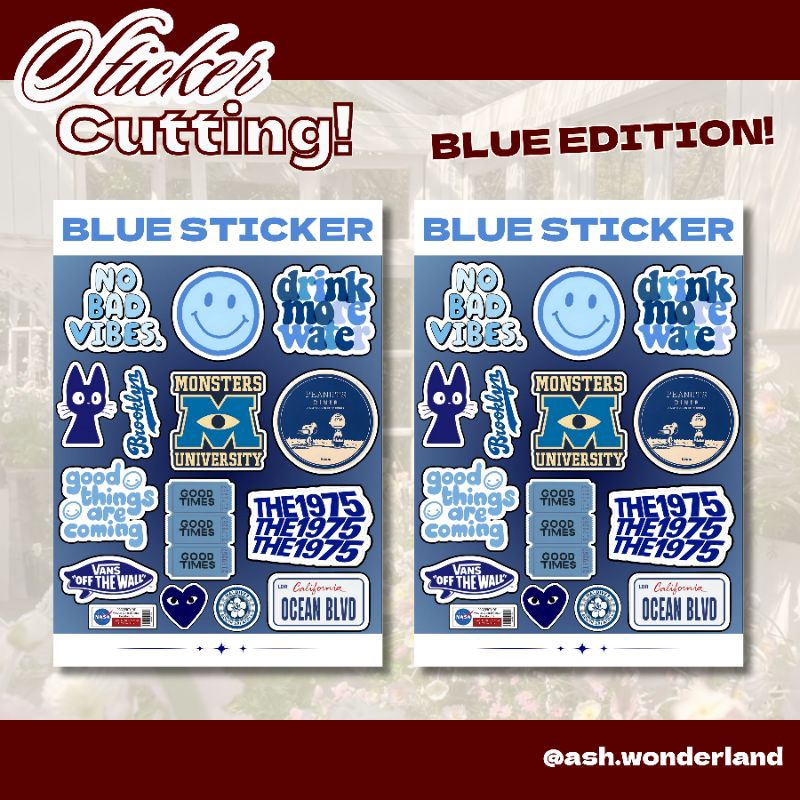 

Sticker Cutting!STICKER PACK- BLUE EDITION!(READY STOCK!)