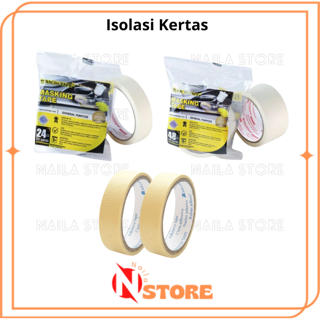 

Isolasi Kertas Murah Masking Tape Nachi Original Solasi Kertas Termurah