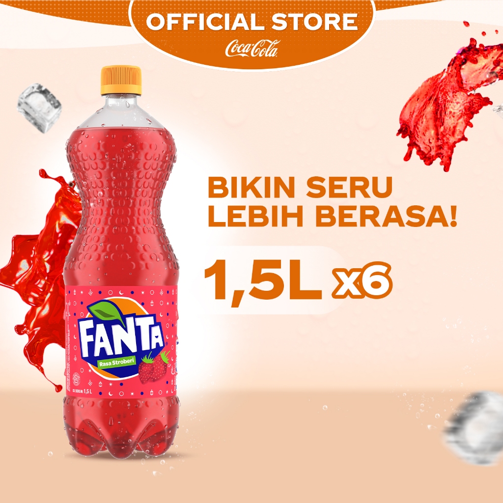 

Fanta Rasa Stawberry Minuman Soda - Botol 1.5L x 6pcs