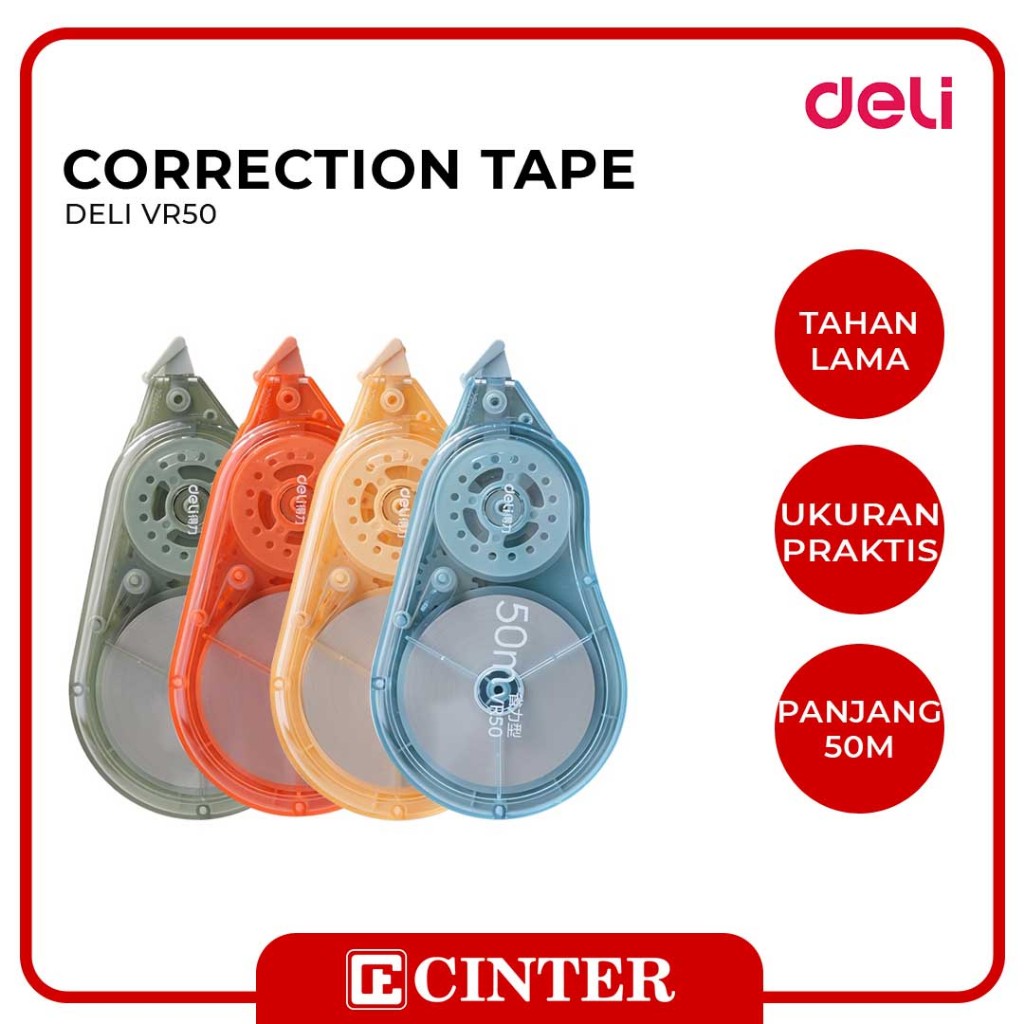 

DELI - CORRECTION TAPE / PITA KOREKSI / STIPO KERTAS / TIP-X ROLL VR50 50MX5MM