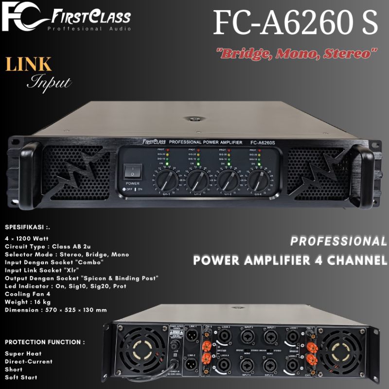 POWER FIRSTCLASS FC-A6260S AMPLIFIER  AMPLI POWER FIRSTCLASS FCA6260 S