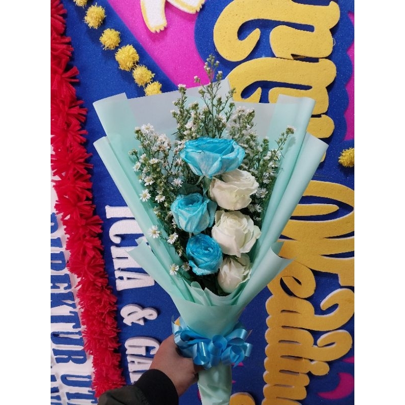 buket mawar putih isi 6 tangkai | mawar fresh